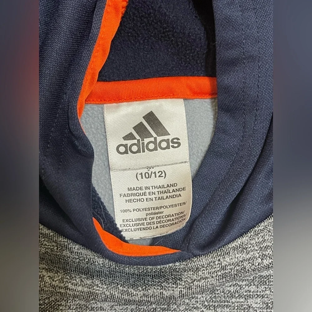 Adidas Gray and Blue Athletic Sweater